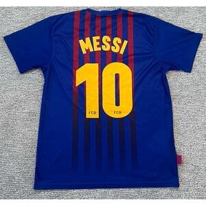 Lionel Messi FC‎ Barcelona Football Club Jersey T Shirt Striped Red Blue Mens M